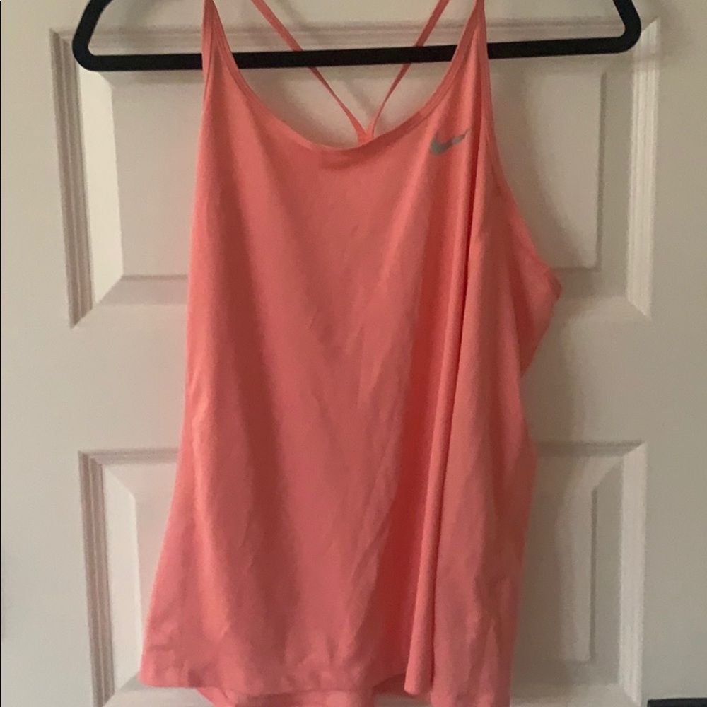 Nike workout top in peach